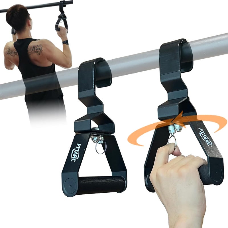 Fitarc Neutral Grip Pull Up Handles, Wrist Shoulder Elbow Friendly, 12 Angle Adjustable Lat Pulldown Handle Rowing Grips, 2Pcs, Patented - Image 1
